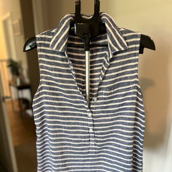 Nautical Striped Linen Tank Top - Picture 1 of 3